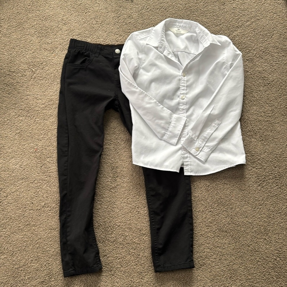 H&M Boys pants and button up shirt
